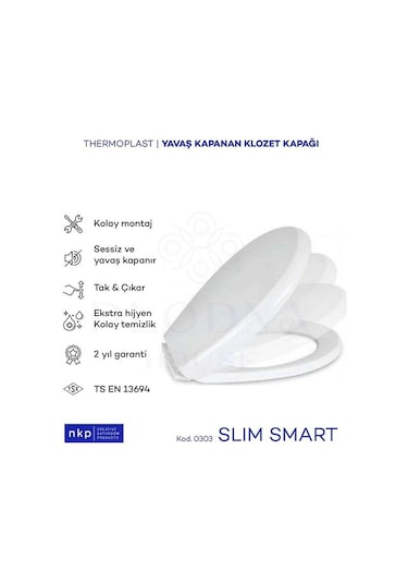 Slim Smart Oval Form C Model Yavaş Kapanan Klozet Kapağı Üstten S