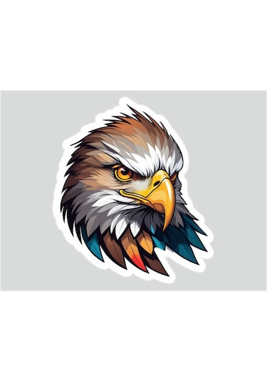 10x10 Cm Kartal V4 Sticker Araba Motor Kask Masa