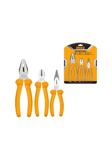 Ingco 3'Lü Set Pense. Yan Keski. Kargaburun Pense Hkps08311