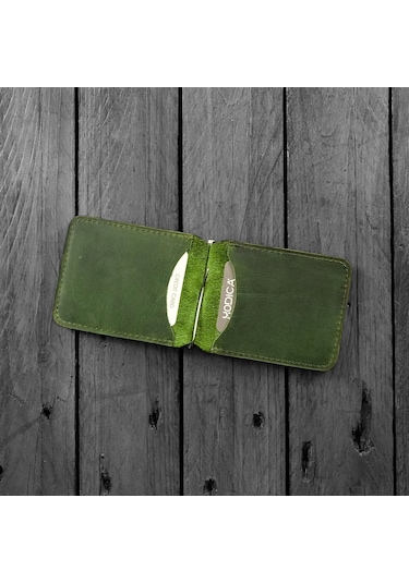 Modica Larga - Hakiki Deri Natürel Para Klipsi Cüzdan 001