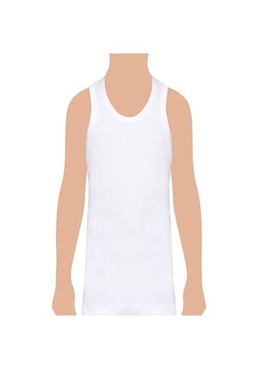 6'Lı Tutku Çocuk Erkek Garson Boy Ribana Atlet (13-14 Yaş)Tec0125 Beyaz