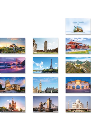 2026 Dünya Harikaları Piramit Masa Takvimi Masaüstü Takvim 21 x 17 CM