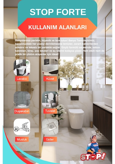 Stop Forte 3'lü Wc & Banyo Temizleyici