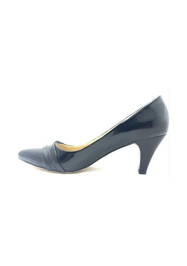 Punto 643174 Siyah Kadın Kısa Topuk Ayakkabı Siyah - Rugan