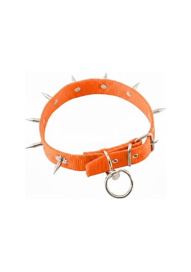 Savex Pet Dokuma Çivili Köpek Boyun Tasması - 4 x 70 Cm - Turuncu