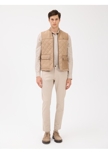 Karaca Erkek Deri Yelek-vizon 114328003-16-52 119192 VİZON