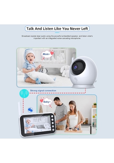 Bosphorusboutique Video Monitör Lcd Kamera Kamera İnç Geeksen Fhss Ekran 720p 4.3 2.4ghz Xj