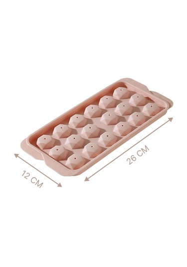 Valletta Pamplona Pembe 18 Bölmeli Kapaklı Kristal Buz Kalıbı