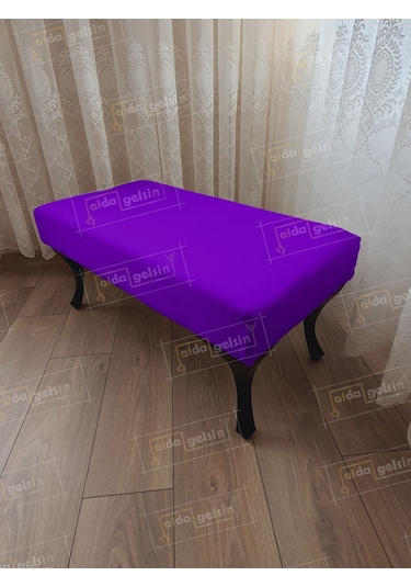 Ayak Ucu Kapı Önü Antre Düz Bench Puf Orta Sehpa Siyah Ayak 100 45 Mor