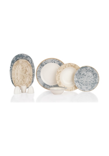 Schafer Volte Yemek Takımı 55 Parça-mavi