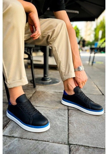Ch979 - Santoni Gbt Spor Erkek Ayakkabı Sıyah/mavı Çok Renkli