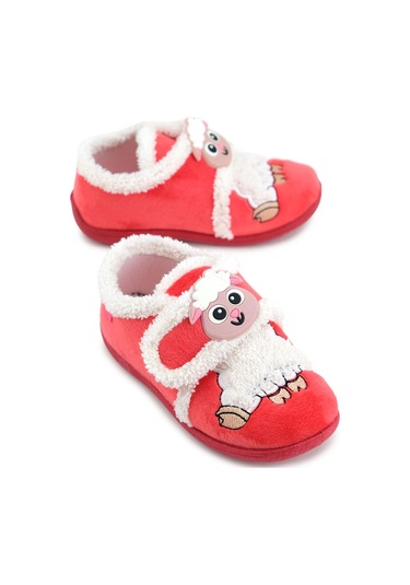 Gezer Kız Çocuk Bebe Cırtlı Ayarlanabilir Günlük Okul Kreş Panduf Ayakkabı Kırmızı