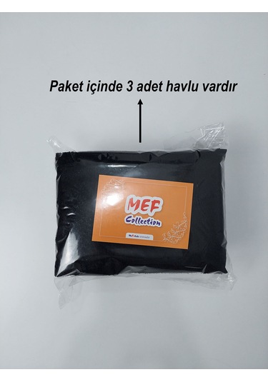 Berber Havlusu Saç Havlusu Yüz Havlusu Siyah 50x90 Cm 3lü