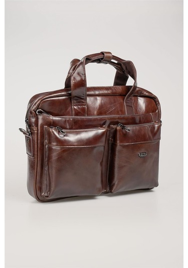 Ççs 71472 Hakiki Deri Evrak Çantası Kahve