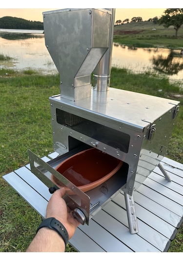 Ortatif Kuzineli Pelet&odun Kamp , Piknik , Outdoor Sobası Paslan