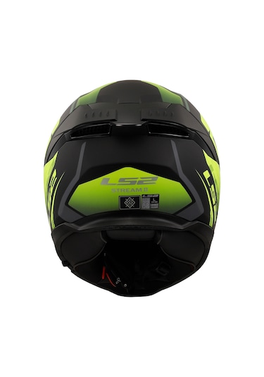 Ls2 Stream 2 Fury Kapalı Motosiklet Kaskı Gri - Neon Sarı - Mat Siyah