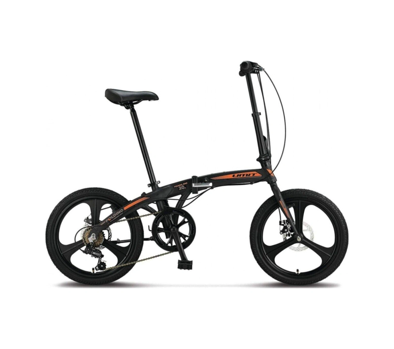 Foldıng 2037 Magnezyum Jant 6 Vites Katlanır Bisiklet Siyah Turuncu7