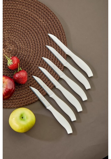 Cooker 6 Lı Lüx Paslanmaz Çelik Sebze Ve Meyve Bıçağı Beyaz