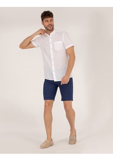 Pierre Cardin Erkek Beyaz Kısa Kollu Gömlek 50268184-vr013 Beyaz