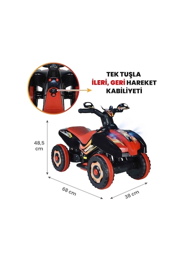 Kumandalı Akülü Araba 6 Volt 2-4 Yaş Siyah