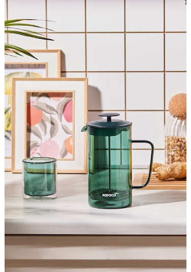 Karaca Valentina Borosilikat Cam French Press 1000 ml Green