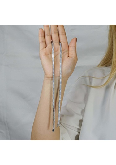 Modagümüşevi Pırlanta Tasarımlı Kare Model 925 Ayar Gümüş Su Yolu Kolye 50 Cm