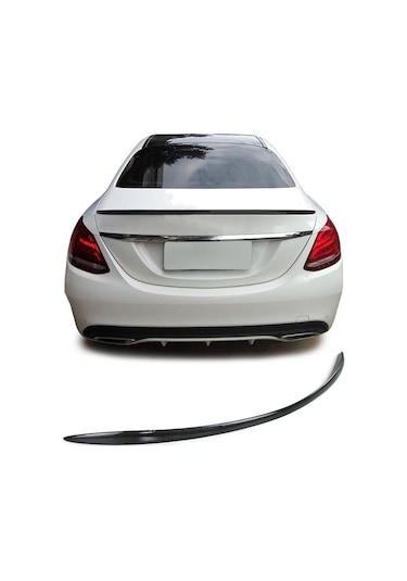 Mercedes w205 bagaj üstü spoiler c63 2015+ c180 siyah boyalı