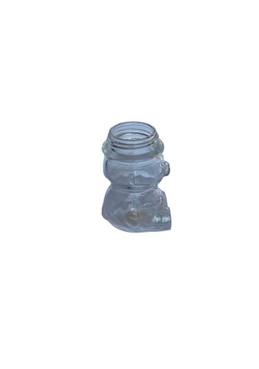 Ayı Cam Şişe - Mantar Tıpalı Ayı Şeklinde Cam Şişe - 35 Ml 3 Adet