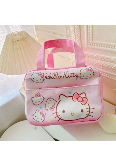 Yeiuyi Kitty Kedi Desen Yalıtımlı Öğle Yemeği Çantası Pembe