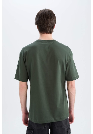 DeFacto Oversize Geniş Kalıp Bisiklet Yaka Basic Düz Kısa Kollu Tişört E6885AXNSKH225
