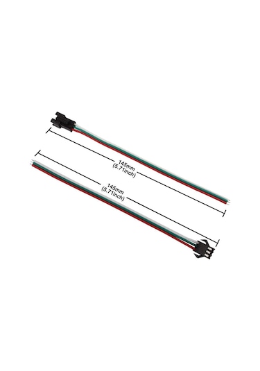10 Adet Jst Sm 3 Pin Konektör Led Güç Erkek Sm Bağlantı Kablo Adaptör Ws2812b Ws2812 Ws2811 Led Işık Şeridi Kırmızı - Yeşil - Beyaz