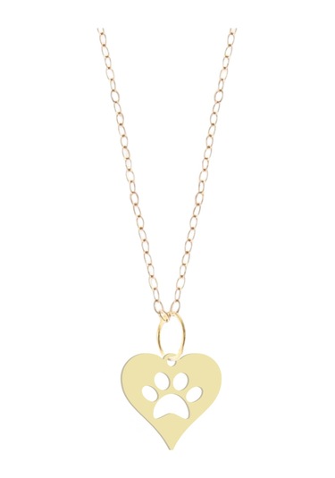 Altın Plakalı 14 Ayar Kedi Patisi İzi Figürlü Sevgililer Günü Hediyesine Özel Altın Kolye-843 Kedi Patisi İzi