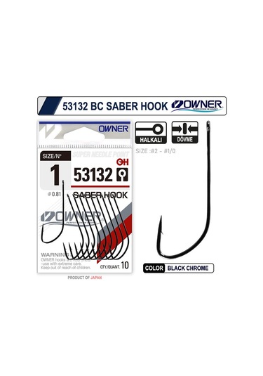 Owner 53132 Saber Hook Black Chrome İğne