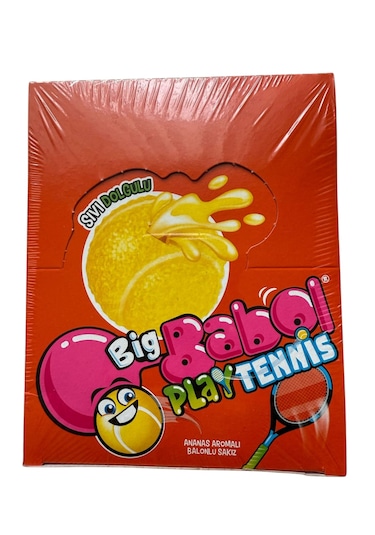 Big Babol Play Tennis Ananas Aromalı Balonlu Sakız 28 Adet 20 G