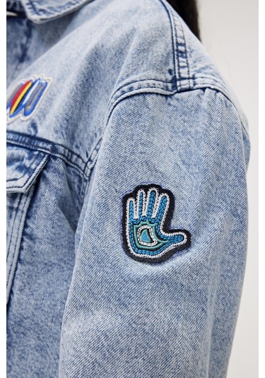 Adelina Mavi Kadın Denim Ceket-mavi Mavi