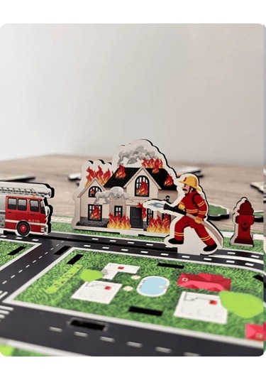 Şehir Kurma Oyunu - Benim Şehrim Ahşap Oyunu - Eğitici Ve Eğlenceli Ahşap Oyuncak