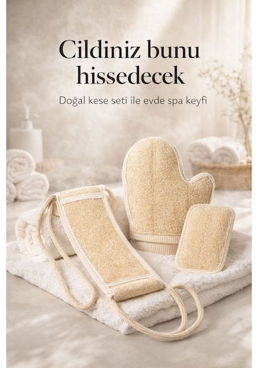 Doğal Kabak Lifi Kese Seti 4 Lü Avantaj Paketi