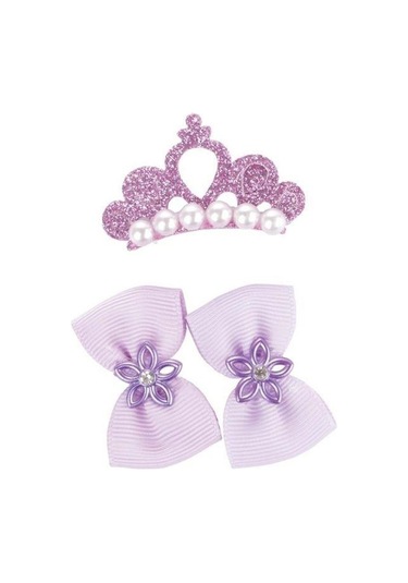 M-pets Glam Taç Ve Fiyonklu Kedi Ve Köpekler İçin Aksesuar Toka Mor Mavi