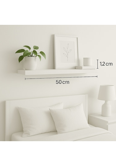 1 Adet Uçan Raf Gizli Monte Edilebilir Beyaz