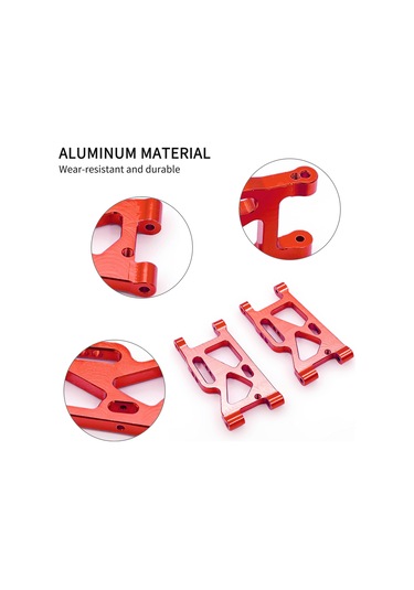Samdoo Rc Araba Alüminyum Amortisör Paneli Ve Sallama Kolu Seti - Wltoys 1/14 144001 Uyumlu Kırmızı