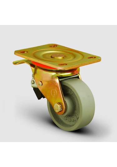 ED01VBV150F Döner Tablalı Frenli Döküm Tekerlek Çap:150