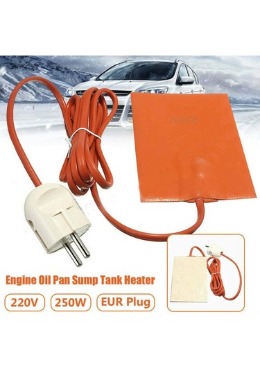 Dofolink 250w Silikon Motor Yağ Tankı Isıtıcı Plakası Eu/us Şarj Bağı, Turuncu, 210cm Kablolu