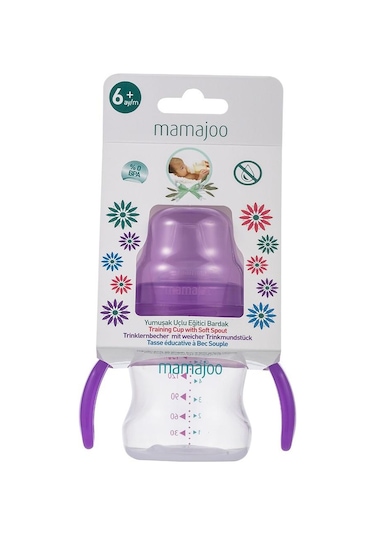 Mamajoo Kulplu Eğitici Bardak 160 ML Mor
