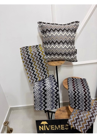 Nivemeshome Sütlü Kahve Gri Elyaf Dolgulu Kırlent Kılıfı 45x45 Sütlü Kahve-gri