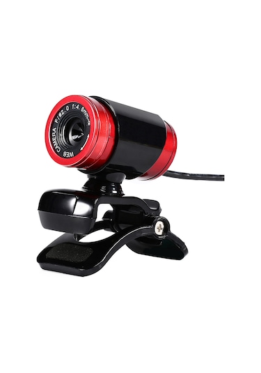 Yaleker Usb 2.0 Web Kamerası, Gürültü Engelleme Mikrofonlu, 300.000 Piksel, 360 Dönebilen, Otomatik Beyaz Dengesi, Masaüstü Ve Dizüstü Bilgisayarlar İçin, Siyah-kırmızı