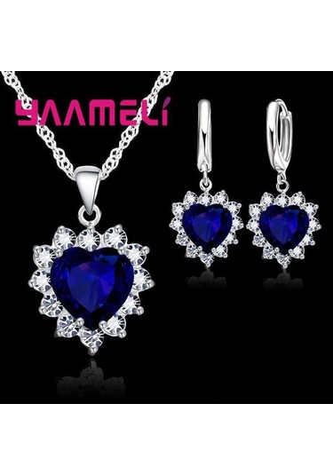 Swarovski Taşlı Takı Seti,Gümüş, Yeni Yıl Sevgililer Günü Gümüş