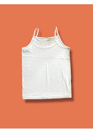 Ekonomik İnce Askılı Kız Çocuk Pamuklu Atlet 3'lü Paket Beyaz