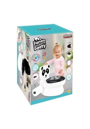 Pilsan Eğitici Panda Çocuk Klozet Lazımlık Beyaz - Siyah