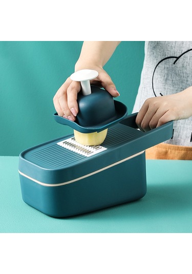 Padalink Mutfakta Kullanım İçin 3-1 Multifonksiyonel Sebze Dilimleyici: Dilimleme, Süzme Ve Saklama - Mavi Mavi