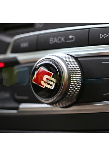 Audi S Logo Joystick Klima Teyp Düğme Damla Silikon Sticker 18 x 18 mm 4 Adet